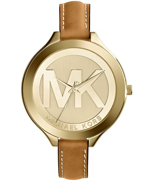 michael kors watch leather strap on model|Michael Kors leather watch women.